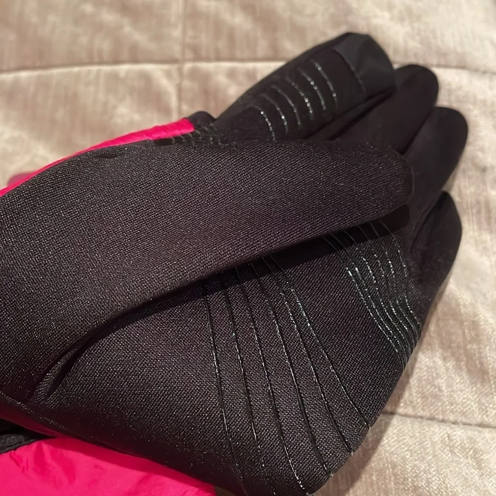 New! Bebe Sport Gloves pink & black l/xl